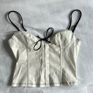 White fox corset top